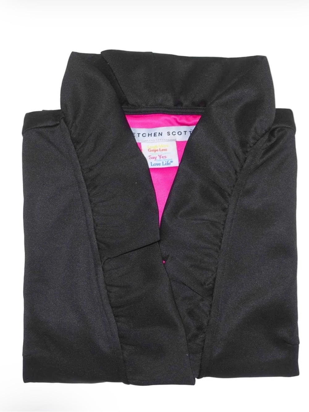 GRETCHEN SCOTT, Jersey Sleeveless Ruffneck Top - Solid Black, Size Large, NWOT - Picture 4 of 12